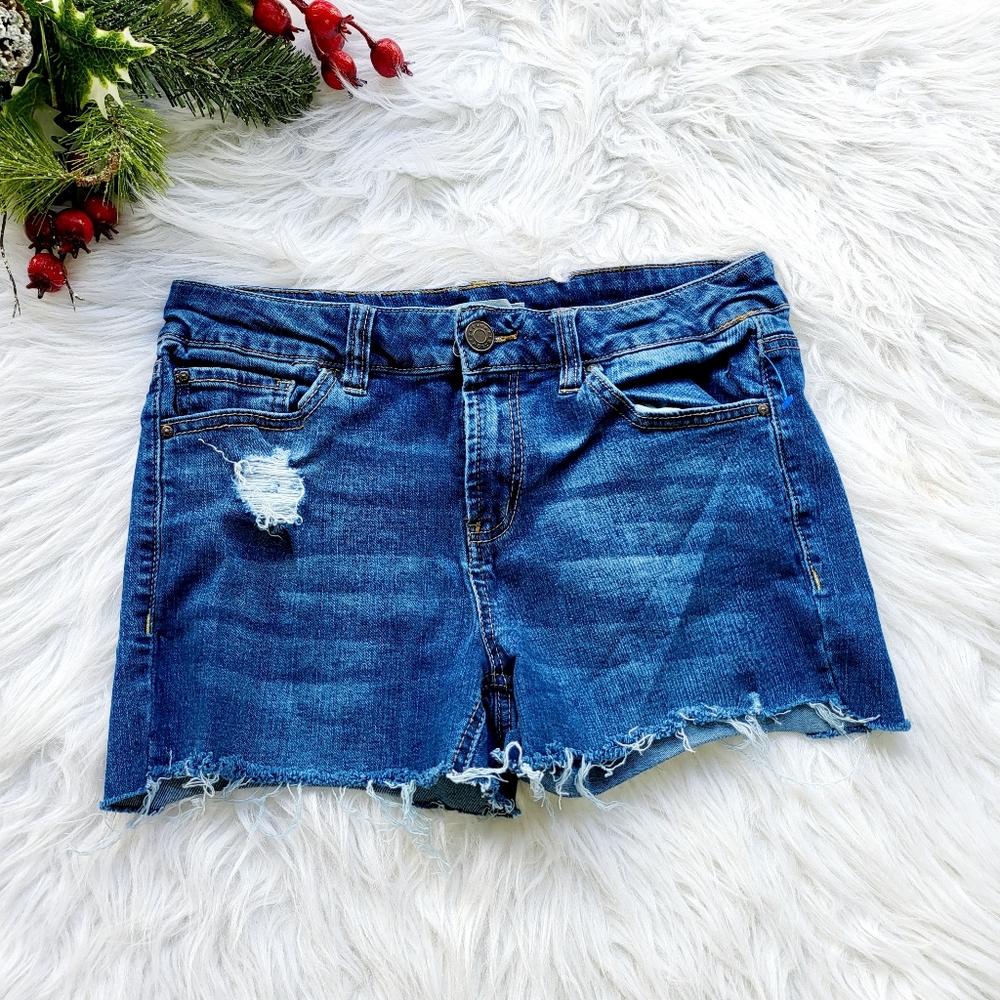 Refuge Womens Blue Denim Mini Short